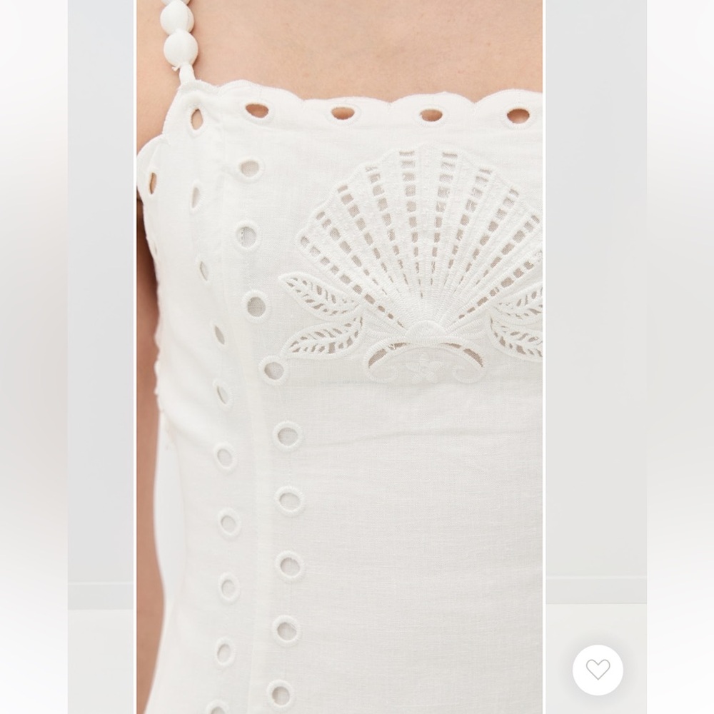 Farm Rio Richilieu Embroidered Linen-Blend Midi Dress- Engagement•Bridal•Wedding - Picture 7 of 17